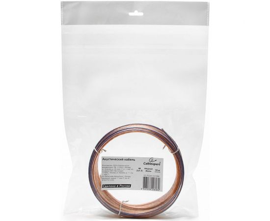 Акустический кабель Cablexpert прозрачный, 10 м, бухта CC-TC2x1,5-10M – изображение 3