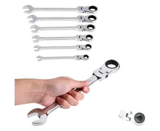 Набор комбинированных трещоточных ключей GOODKING 8 предметов TKS-11008 – изображение 2