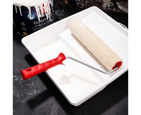 Валик REXANT натуральный бесшовный мех, ворс 12мм, ширина ролика 240мм, диам. 42мм, бюгель 6мм 89-0036 – изображение 2