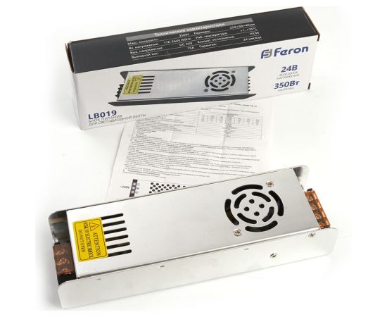 Электронный трансформатор для светодиодной ленты FERON 350W 24V (драйвер), LB019, 48048 – изображение 5