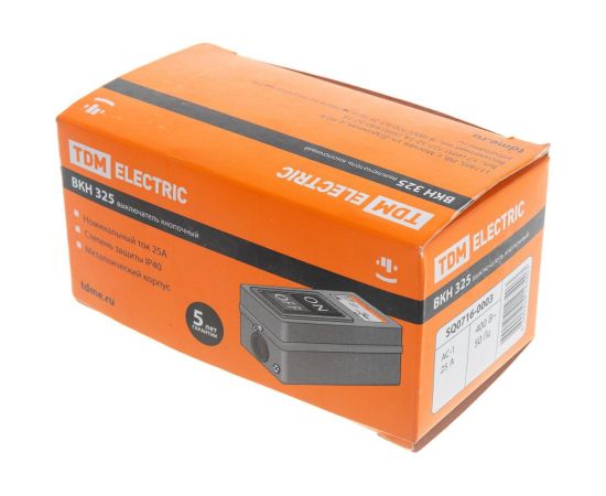 Выключатель кнопочный TDM ВКН-325 3Р 25А 230/400В IP40 SQ0716-0003 – изображение 3