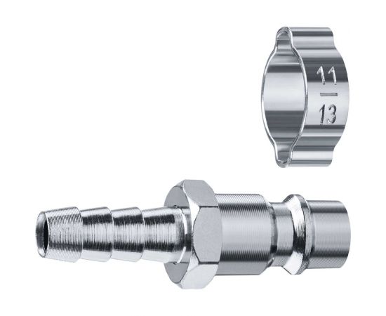 Переходник ЗУБР Профессионал штуцер ""елочка"" 8 мм - рапид штуцер, с хомутом 64918-08 
