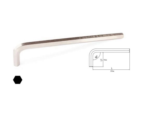 Г-образный удлиненный 6-гранный ключ 12мм IZELTAS 4903220120 