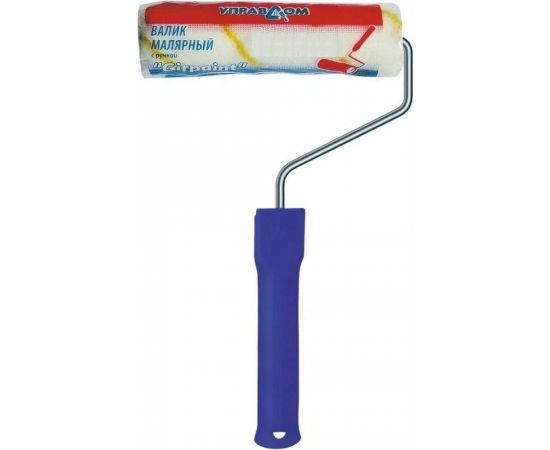 Валик Управдом полиамид, белый с желтой полосой, 240x40 мм, с ручкой 4100003187 