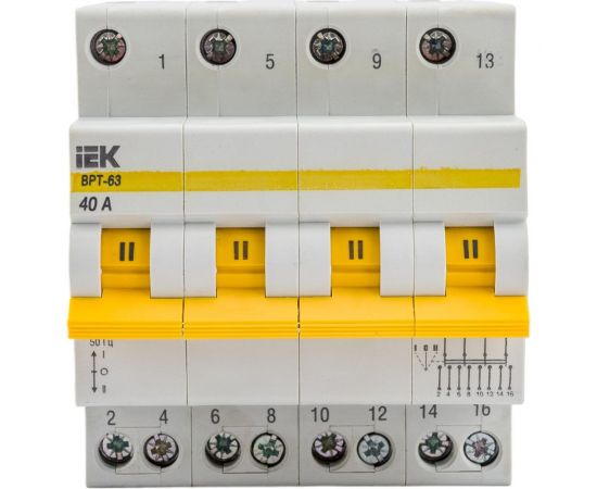 Трехпозиционный выключатель-разъединитель IEK ВРТ-63, 4P, 40А MPR10-4-040 