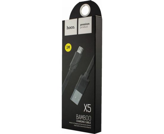 Кабель USB 2.0 Hoco X5 бамбук, AM/microBM, черный, 1м 6957531040064 – изображение 2