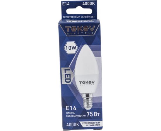 Светодиодная лампа TOKOV ELECTRIC 10Вт С37 4000К Е14 176-264В TKE-C37-E14-10-4K – изображение 6