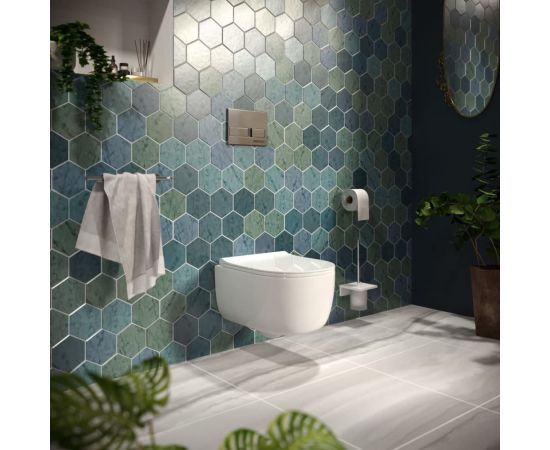 Кнопка для инсталляции BERGES NOVUM L2 матовый хром 040012 – изображение 4