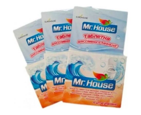 Таблетки для сливного бачка EUROHOUSE 4 шт, в коробке 14895 