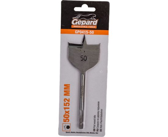 Сверло перьевое по дереву 50x152 мм Gepard GP0415-50 