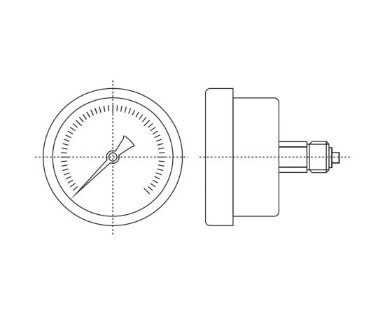 Манометр от 0 до 250 бар из нержавеющей стали, D63 мм, NPT 1/4"", штуцер сзади по центру A-Flow G32-S-4N-63B-250bar – изображение 2