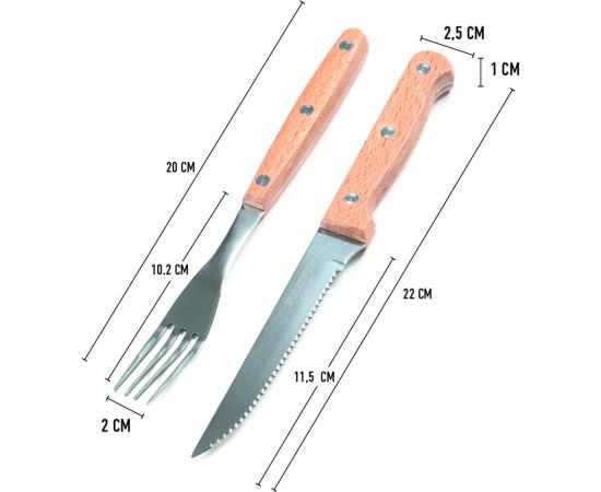 Набор столовых приборов Forester нож+вилка, для гриля, на 4 персоны C827 – изображение 7