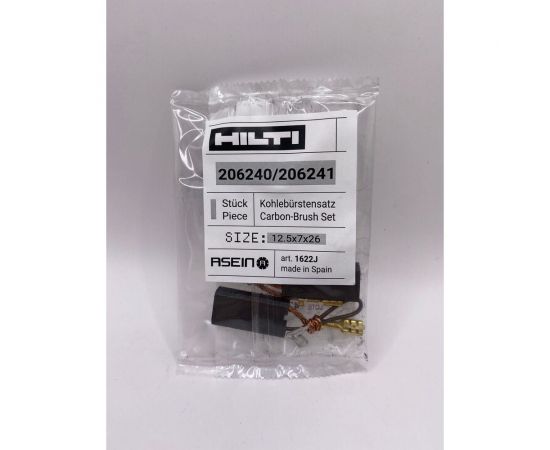 Комплект графитовых щеток 2 шт, Hilti, OEM 206240/206241/as Asein 1622J – изображение 2