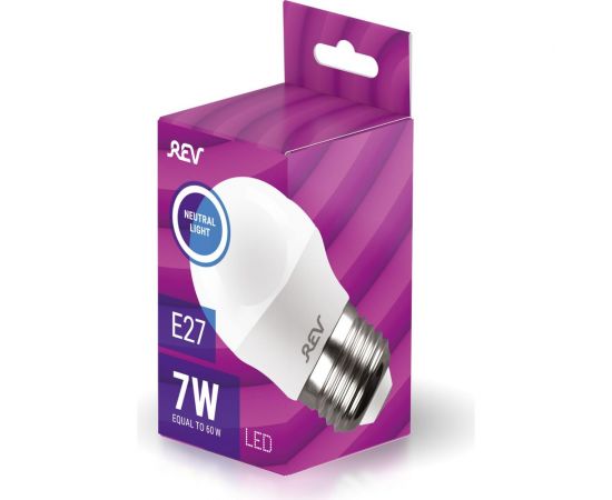Светодиодная лампа LED G45 Е27 7W 560Лм, 4000K, холодный свет REV 32343 3 – изображение 2