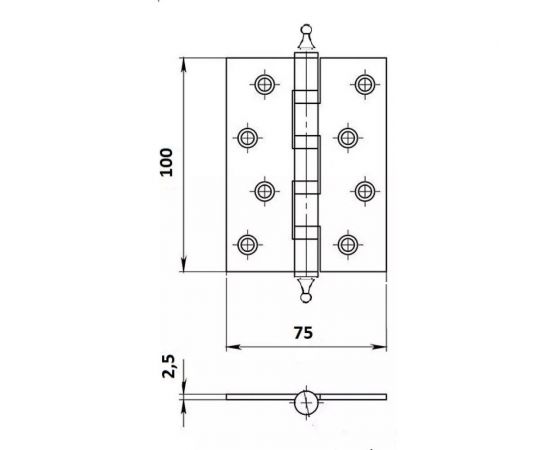 Универсальная дверная петля Palladium N 500 A-4" AB 00011764 – изображение 4