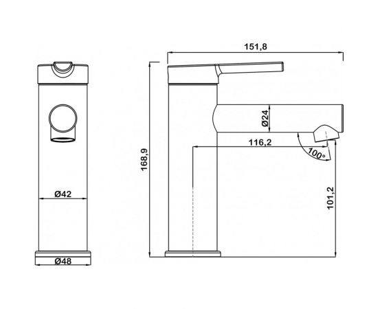 Смеситель для раковины Swedbe Diana однорычажный, 1010, EAN 7350078200011 – изображение 3