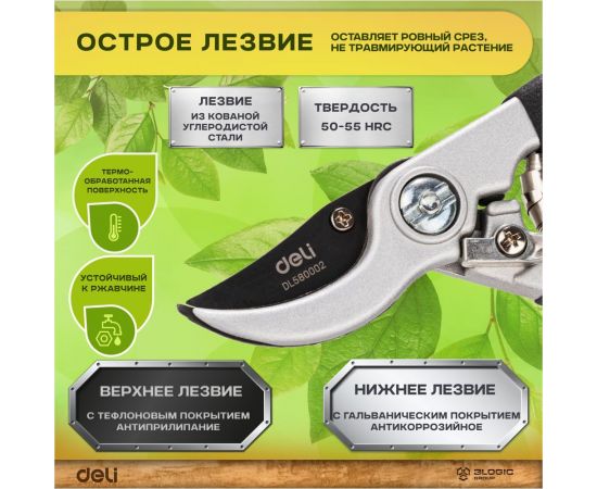 Набор сучкорез+секатор DELI DL580002 сталь 55С 98494 – изображение 16