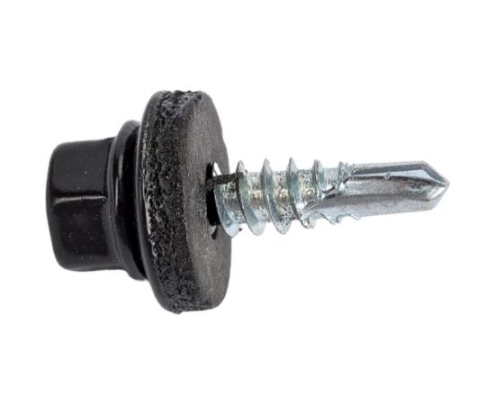 Кровельный саморез STARFIX 4,8x19 мм, цинк, шайба с прокладкой, PT3, RAL 9005, 250 шт. SMC2-102307-250 