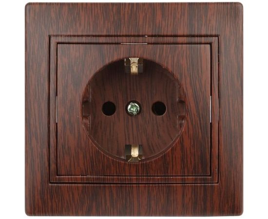 Розетка Intro 2PE Schuko, 16А, 250В, IP20, СУ, Plano, венге Б0030060 