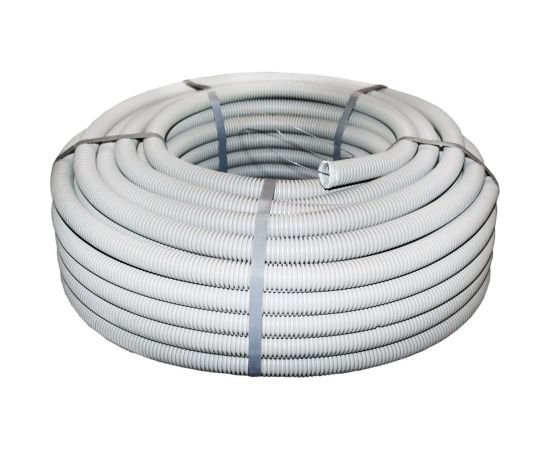 Гофрированная труба EKF ПВХ с протяжкой d50 мм (20 м) серая -Plast tg-z-50 