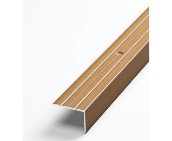 Порог угловой алюминиевый (24х18 мм; 0.9 м; декоративный; бук) Лука 00000001437 