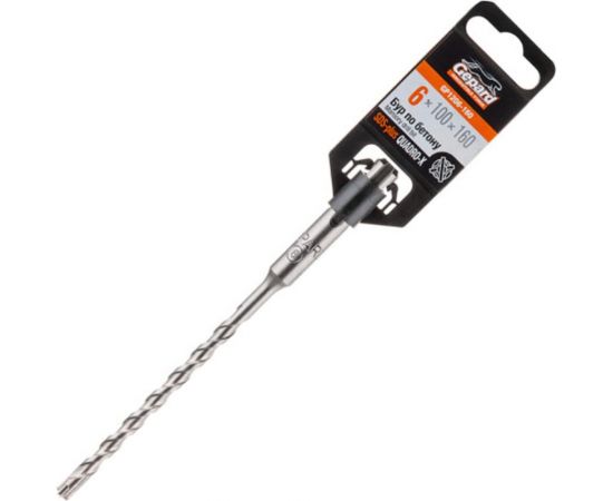 Бур сверло 6x100x160 мм, SDS-plus, Quadro-x GEPARD GP1206-160 