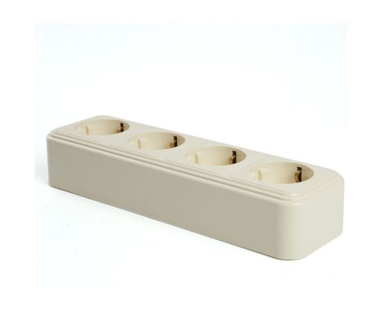 4-местная розетка STEKKER с заземляющим контактом, 250В, 16А, IP20, PST16-61-20 (RA 16-466-БЖ), слоновая кость 49052 – изображение 7