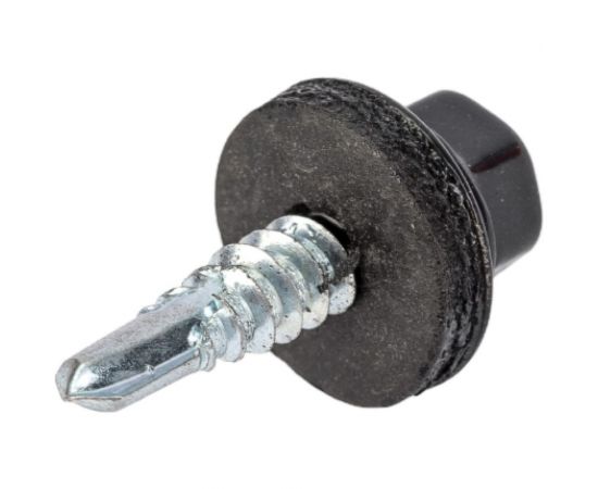 Кровельный саморез STARFIX 4,8x19 мм, цинк, шайба с прокладкой, PT3, RAL 9005, 250 шт. SMC2-102307-250 – изображение 3