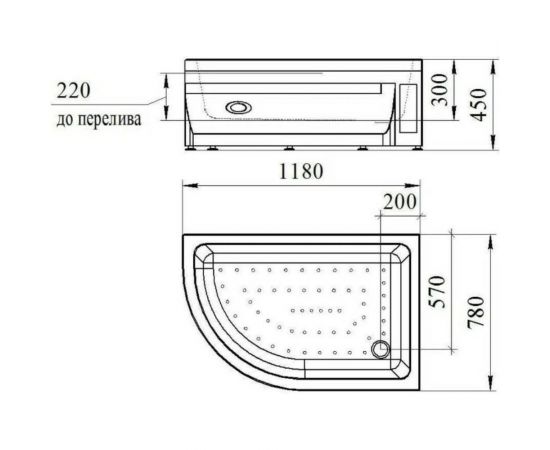Высокий поддон Радомир к душевому углу Соул 2 120x80 1-11-0-2-0-009 – изображение 3