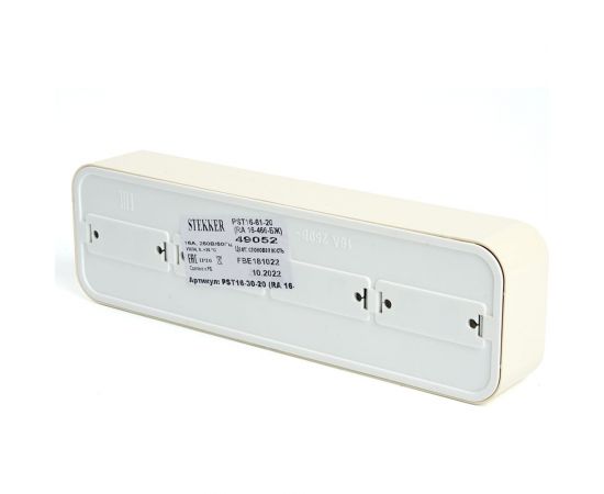 4-местная розетка STEKKER с заземляющим контактом, 250В, 16А, IP20, PST16-61-20 (RA 16-466-БЖ), слоновая кость 49052 – изображение 5
