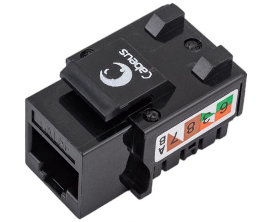 Вставка Keystone Cabeus Jack RJ-45, категория 5e, заделка тип 110, черная KJ-RJ45-Cat.5e-90-BK – изображение 3