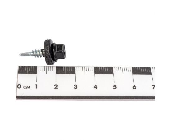 Кровельный саморез STARFIX 4,8x19 мм, цинк, шайба с прокладкой, PT3, RAL 9005, 250 шт. SMC2-102307-250 – изображение 2