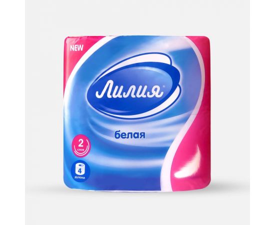 Туалетная бумага Лилия 2слоя 4рулона 5604 