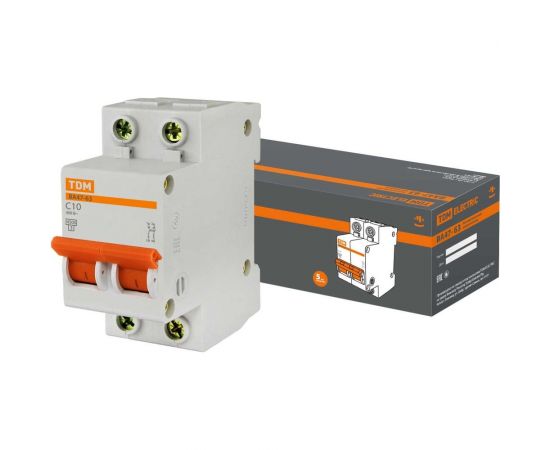 Автоматический выключатель TDM ВА47-63 2Р 10А SQ0218-0010 