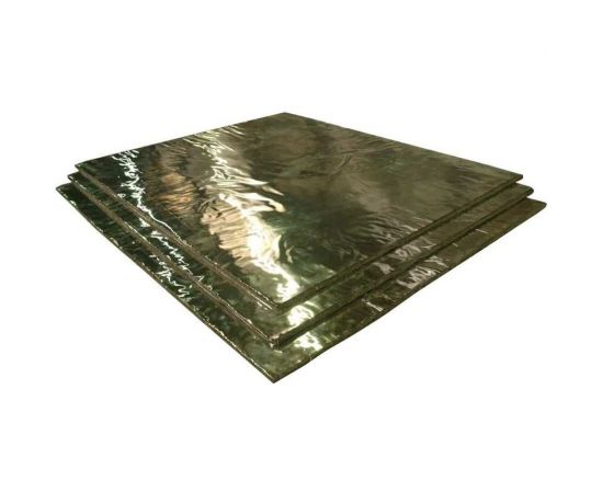 Базальтовый картон с фольгой BASFIBER 1000x600x12 мм, 3 шт., 1.8 м2, огнеупорный, 700C БИМ 12 2П-Ф 