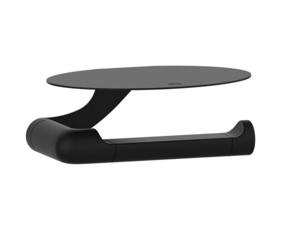 Бумагодержатель IDDIS NOA с овальной полкой, нержавеющая сталь, черный матовый NOABL00i43 