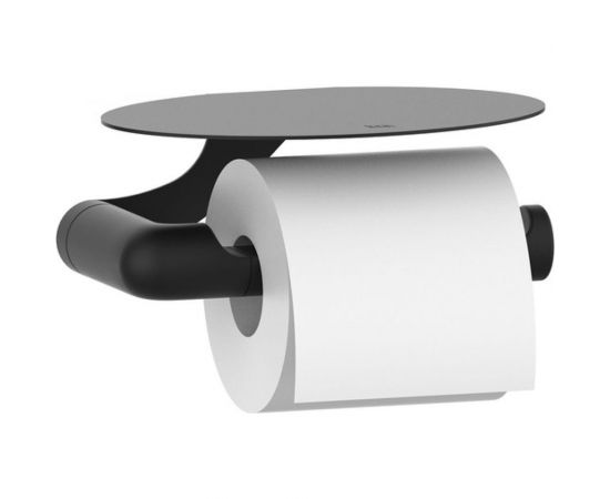 Бумагодержатель IDDIS NOA с овальной полкой, нержавеющая сталь, черный матовый NOABL00i43 – изображение 3