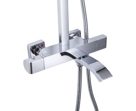 Душевая система Gappo термостат G2407-40 лейка "Тропический душ" квадрат 300х300 хром 549380 – изображение 5