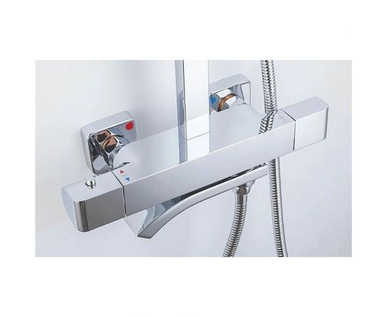 Душевая система Gappo термостат G2407-40 лейка "Тропический душ" квадрат 300х300 хром 549380 – изображение 6