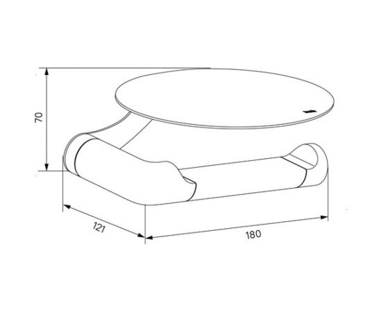 Бумагодержатель IDDIS NOA с овальной полкой, нержавеющая сталь, черный матовый NOABL00i43 – изображение 2