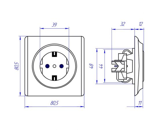 Розетка с заземлением OneKeyElectro, винтовые контакты, цвет белый 1E10201300 2172765 – изображение 2