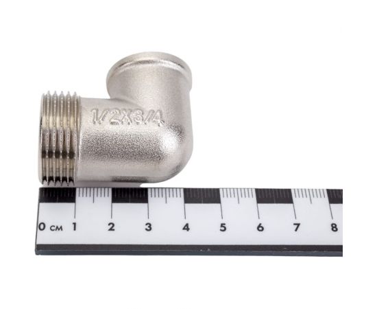 Переходной уголок СТМ 3/4""x1/2"", штуцер-гайка CRL34M12 – изображение 3