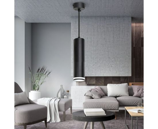 Подвесной светильник ЭРА PL16 BK MR16/GU10, черный, потолочны??, цилиндр Б0055574 – изображение 10