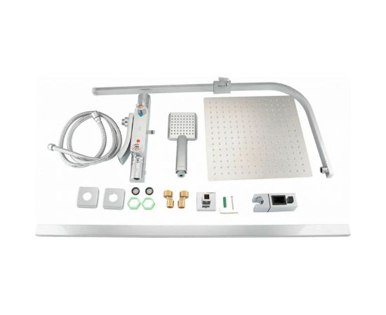 Душевая система Gappo термостат G2407-40 лейка "Тропический душ" квадрат 300х300 хром 549380 – изображение 8