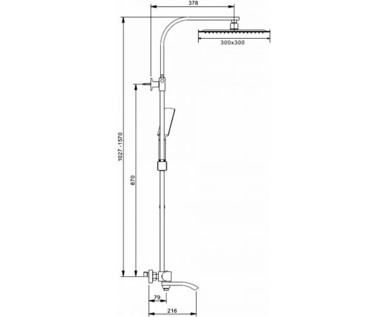 Душевая система Gappo термостат G2407-40 лейка "Тропический душ" квадрат 300х300 хром 549380 – изображение 7