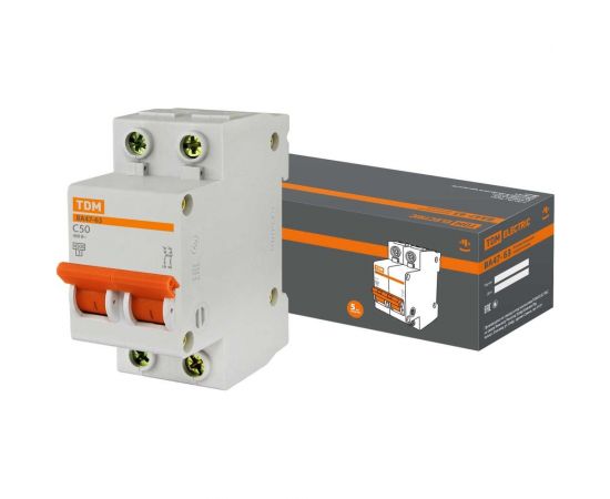 Автоматический выключатель TDM ВА47-63 2Р 50А SQ0218-0015 