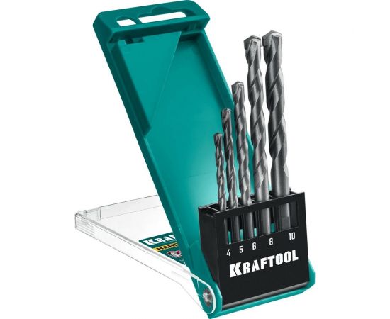 Набор сверл по по твёрдым материалам KRAFTOOL Hard 5 шт, 4-5-6-8-10 мм 29177-H5 