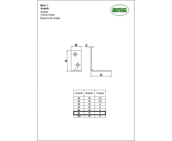 Уголок Amig покрытие цинкование 1-80 Ang – изображение 2