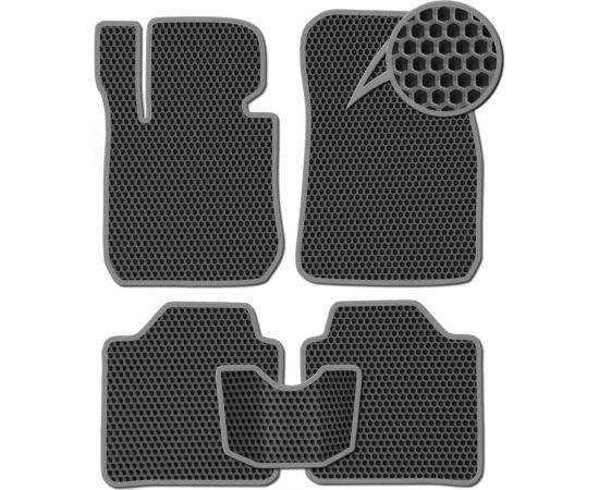 Ковры в салон автомобиля Eva Smart subaru xv 2011 - 2017 эва сота чёрные c серой окантовкой 1768-B5B1-S – изображение 4