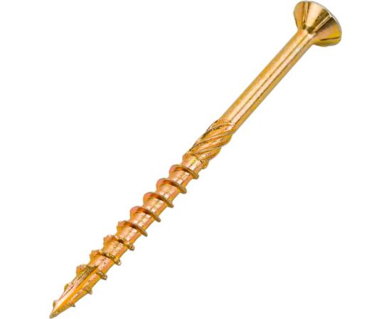 Конструкционный шуруп для дерева ЕВРОПАРТНЕР с фрезой, потайной, ж/п, Torx 25, 5,0x70 + бита, 70 шт. B3 0040 – изображение 3